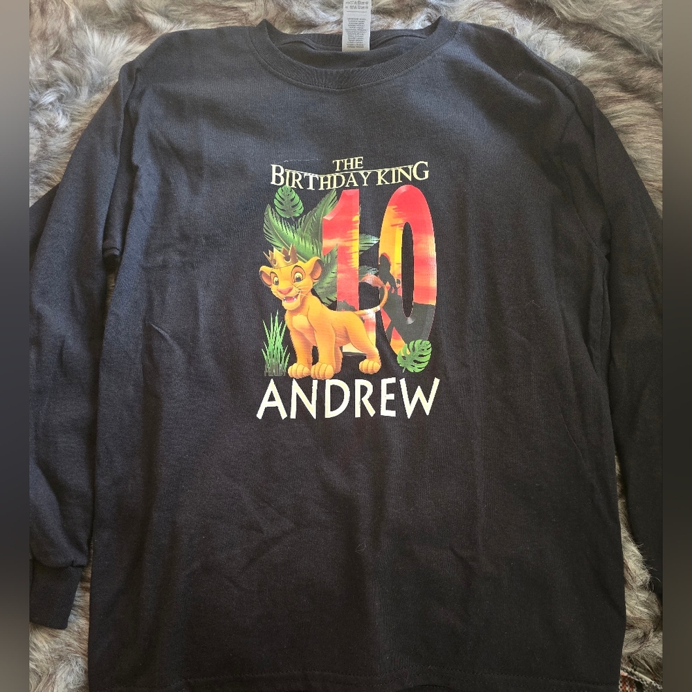 Black Lion King Birthday Kids Shirt